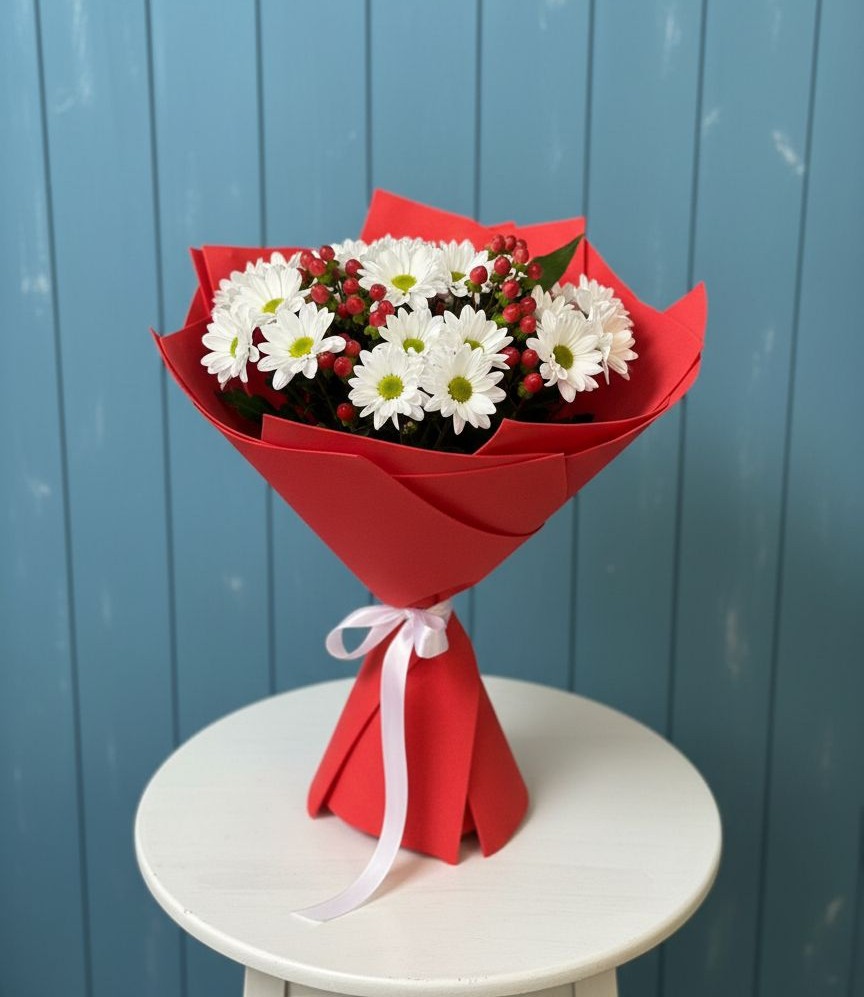 Букет цветов из: Хризантемы в Долгое Ледово