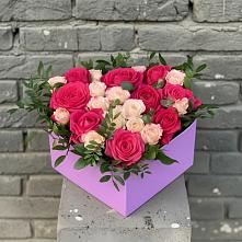 Цветочная композиция из Розы в коробке в Долгое Ледово