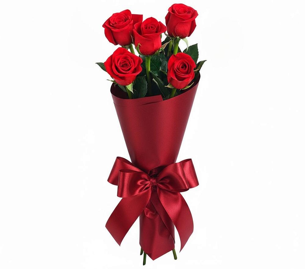 Букет 5 Красных роз Эдлесс Лав в Долгое Ледово
