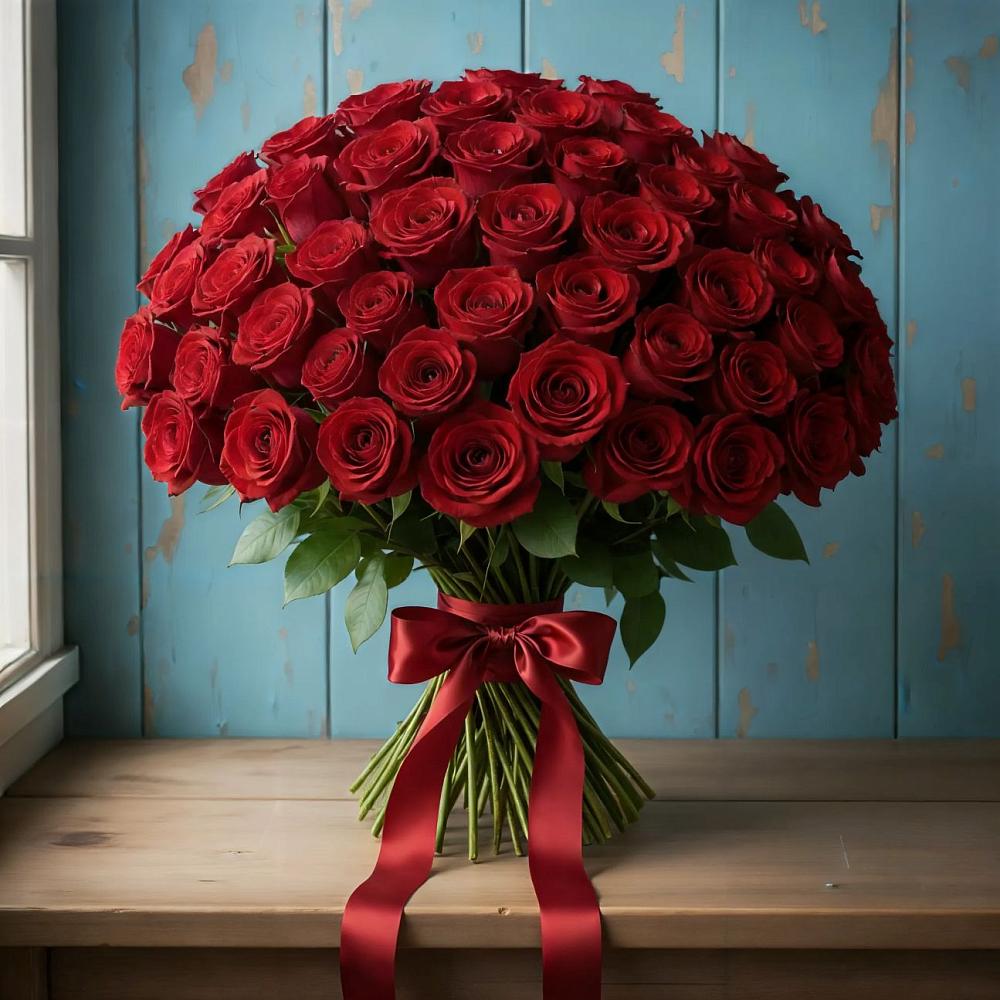 Букет Красные розы Блэк Меджик в Долгое Ледово