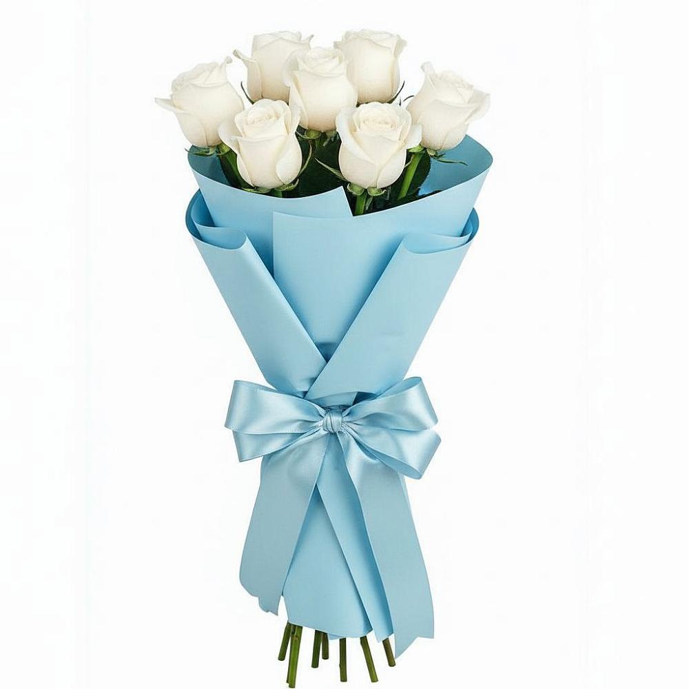 Букет 7 белых роз Проуд в Долгое Ледово