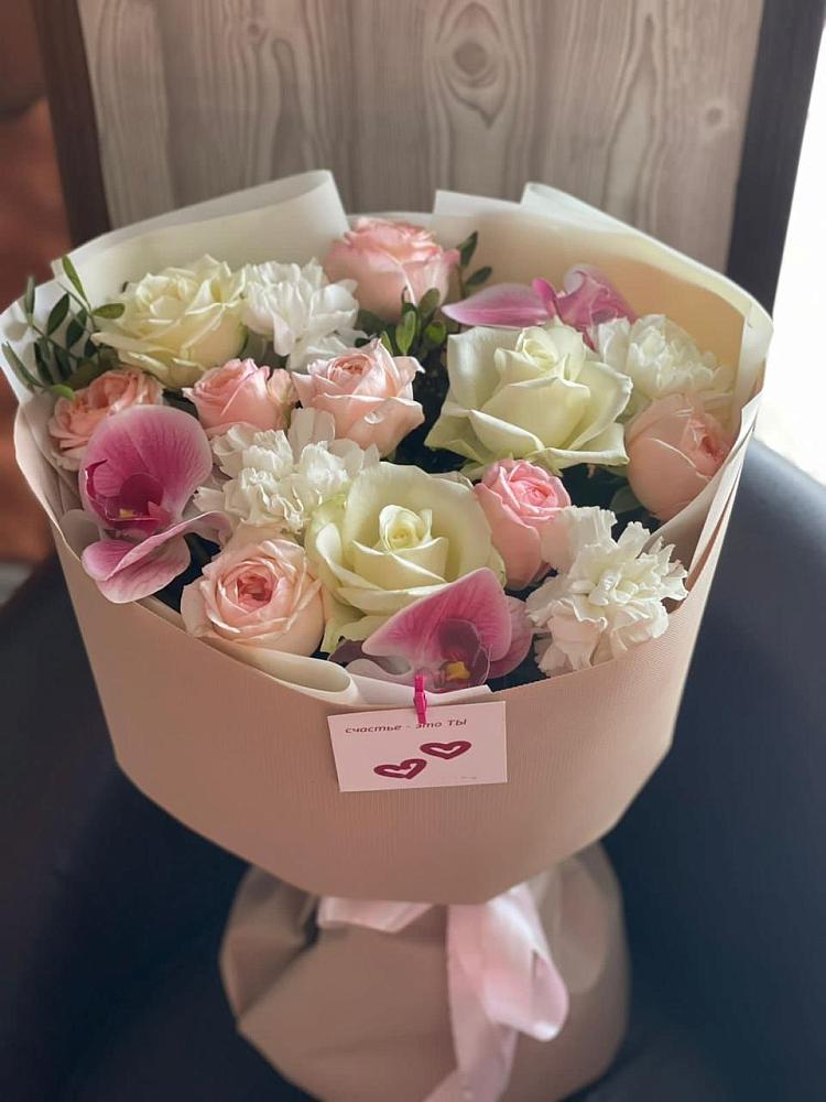 Букет цветов из: Орхидеи, Розы и Гвоздики в Долгое Ледово