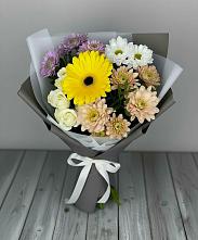 Букет цветов из:  Розы, Герберы и Хризантемы #REPLACE_PRED# Долгое Ледово