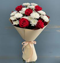 Букет цветов из:  Розы и Хризантемы в Долгое Ледово
