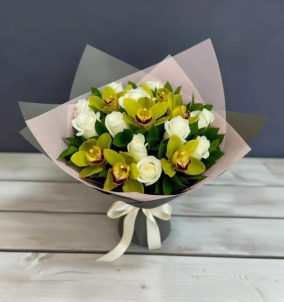 Букет цветов из: Орхидеи и Розы в Долгое Ледово