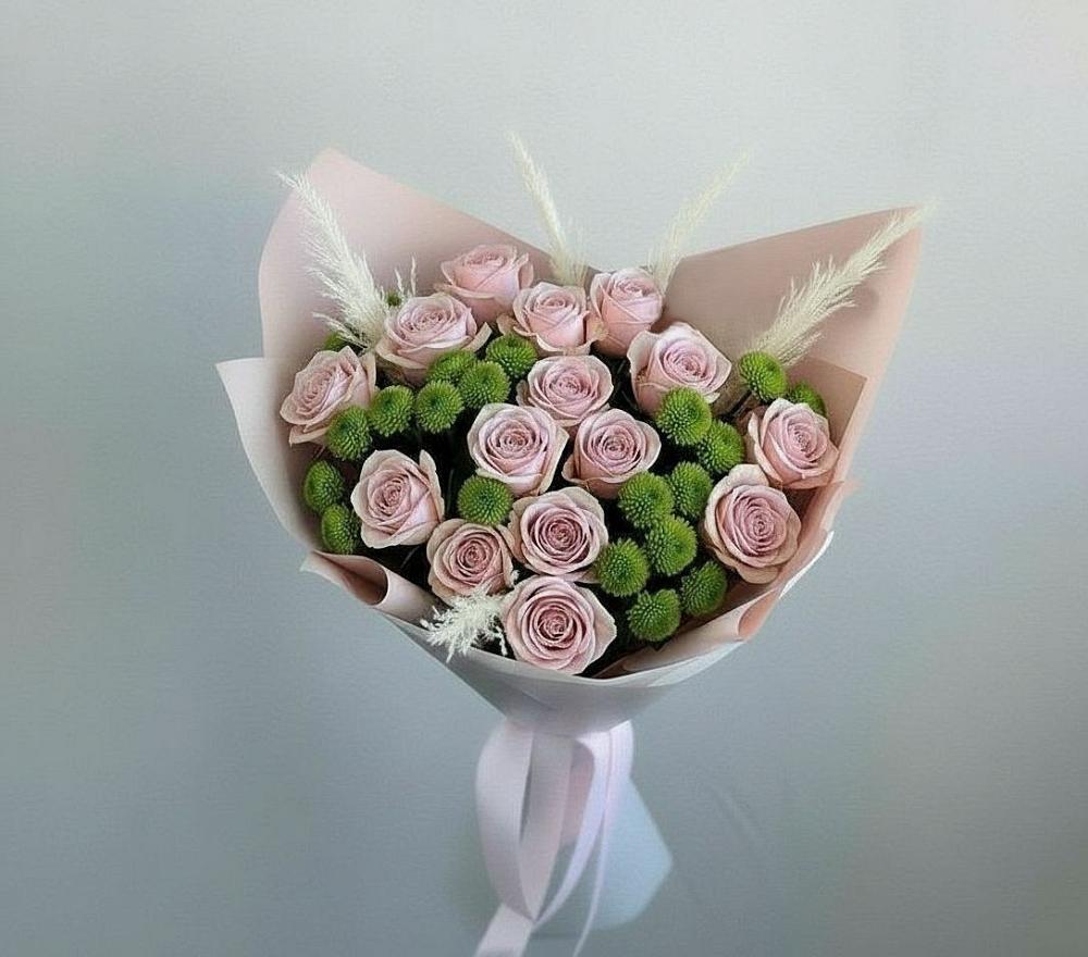 Букет цветов из: Розы и Хризантемы в Долгое Ледово