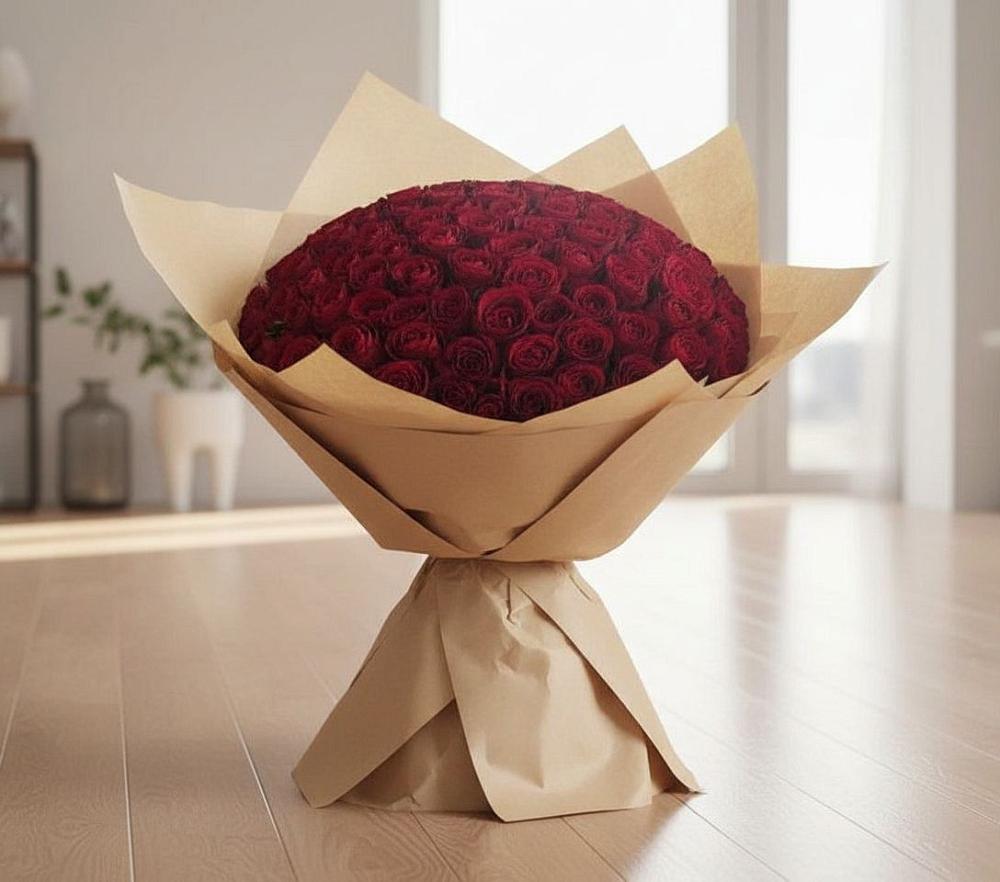 Букет 101 Красная роза в Долгое Ледово