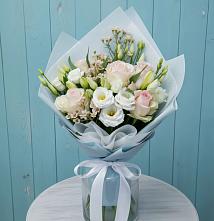 Букет цветов из:  Розы и Лизиантусы в Долгое Ледово