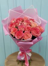 Букет 15 Розовых роз Равель в Долгое Ледово