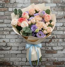 Букет цветов из:  Розы, Лизиантусы и Гвоздики #REPLACE_PRED# Долгое Ледово